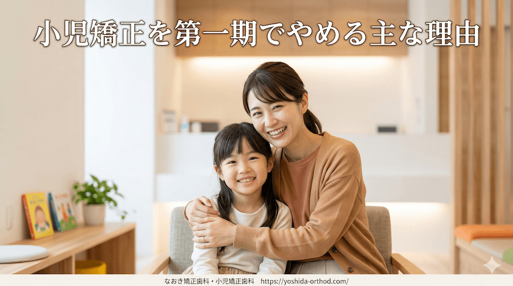 小児矯正を第一期でやめる主な理由