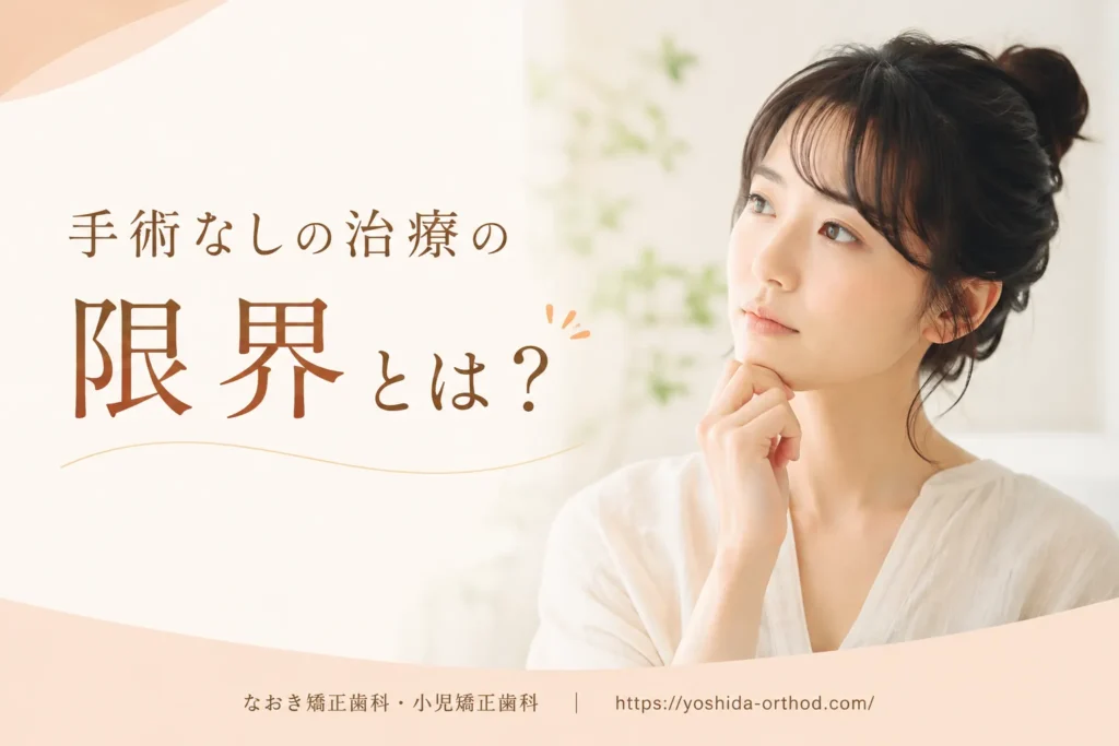 手術なしの受け口矯正の限界について